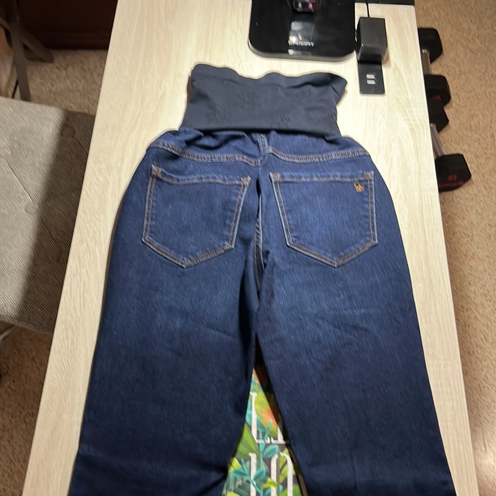Jessica Simpson maternity dark blue denim really soft jeans size petite XS